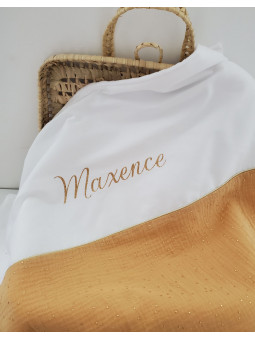 Couverture personnalisée en double gaze doublée minkee extra doux