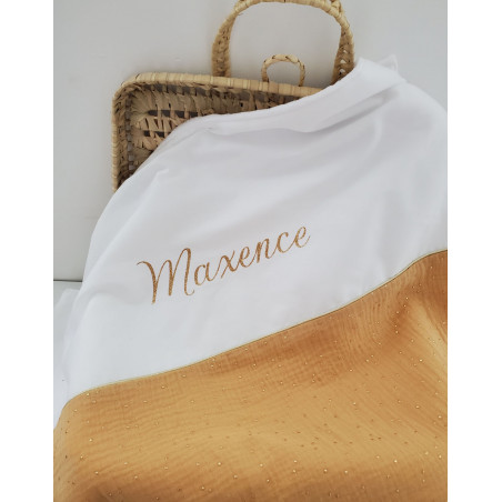 Couverture personnalisée en double gaze doublée minkee extra doux