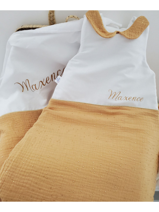 Couverture personnalisée en double gaze doublée minkee extra doux