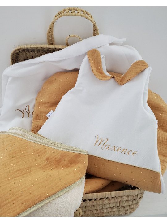 Couverture personnalisée en double gaze doublée minkee extra doux