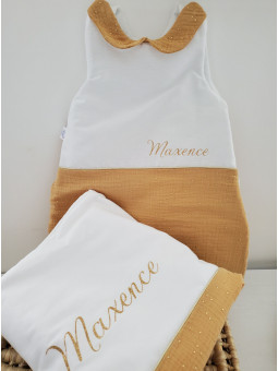 Couverture personnalisée en double gaze doublée minkee extra doux