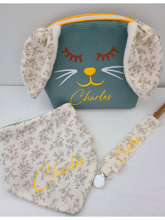 Grande couverture personnalisée double gaze et moumoute