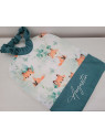 Grande serviette élastiquée petits renards pour maternelle, tissus au choix