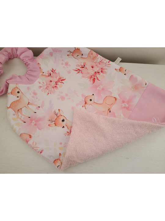 Grande serviette élastiquée petites biches adorables pour maternelle, tissus au choix