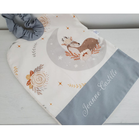 Grande serviette élastiquée et personnalisée pour maternelle, coton forêt et éponge