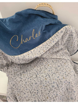 Grande couverture personnalisée liberty / velours et minkee 80x100