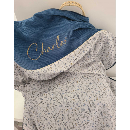 Grande couverture personnalisée liberty / velours et minkee 80x100