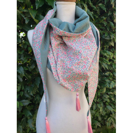 Chèche liberty colleen fluo et double gaze