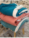 Grande couverture cocooning double gaze couleur au choix / moumoute