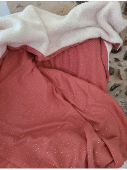 Grande couverture cocooning double gaze couleur au choix / moumoute