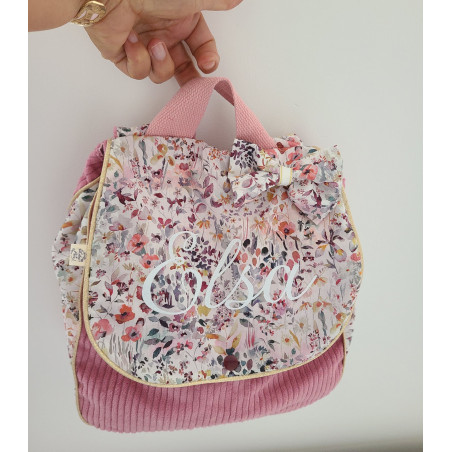 Sac à dos pour entrée en maternelle / crèche personnalisé, liberty Felda et velours