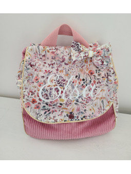 Sac à dos pour entrée en maternelle / crèche personnalisé, liberty Felda et velours