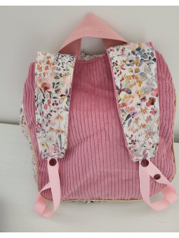 Sac à dos pour entrée en maternelle / crèche personnalisé, liberty Felda et velours