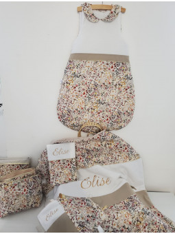 Couverture doublée moumoute liberty Felda, blanc et beige