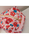 Trousse de toilette en liberty Betsy cerise matelassée