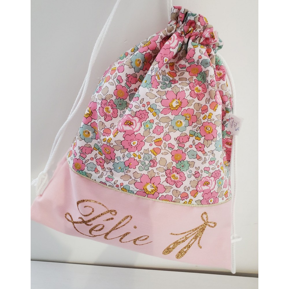 Sac à dos pochon personnalisable pour danse (ou sac goûter) en B  cupcake